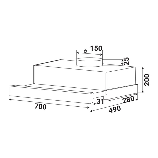 Máy hút mùi âm tủ Kaff KF-TL700ST - Ảnh 3